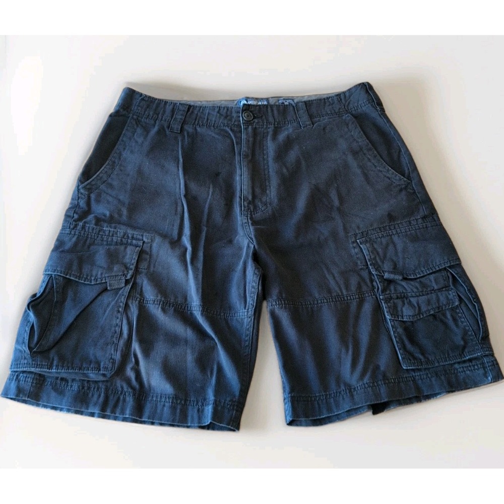 American Rag Cargo Shorts 100% Cotton Mens Black Sz 36 W 11"L Snap Pocket